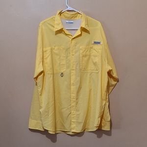 Columbia PFG Omnishade Yellow Long Sleeve Shirt